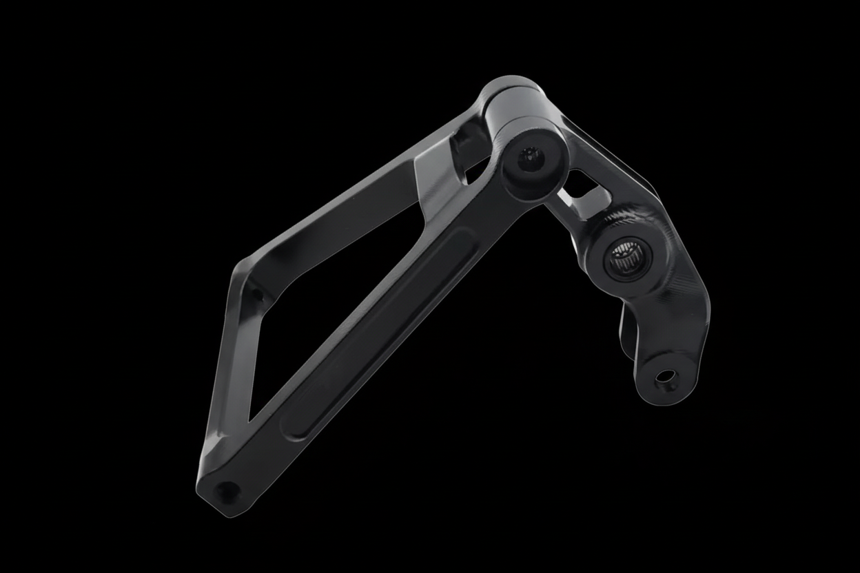 Black brake lever with black background