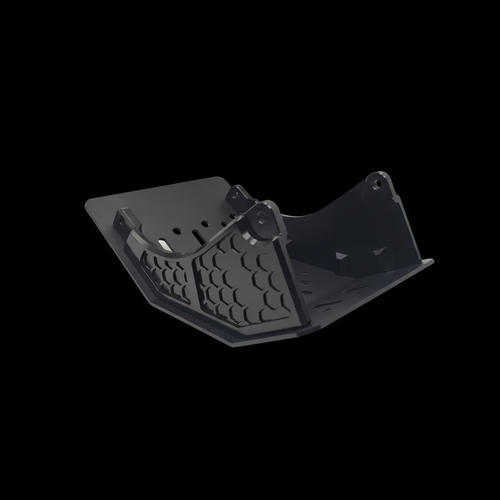 Black skid plate on black background