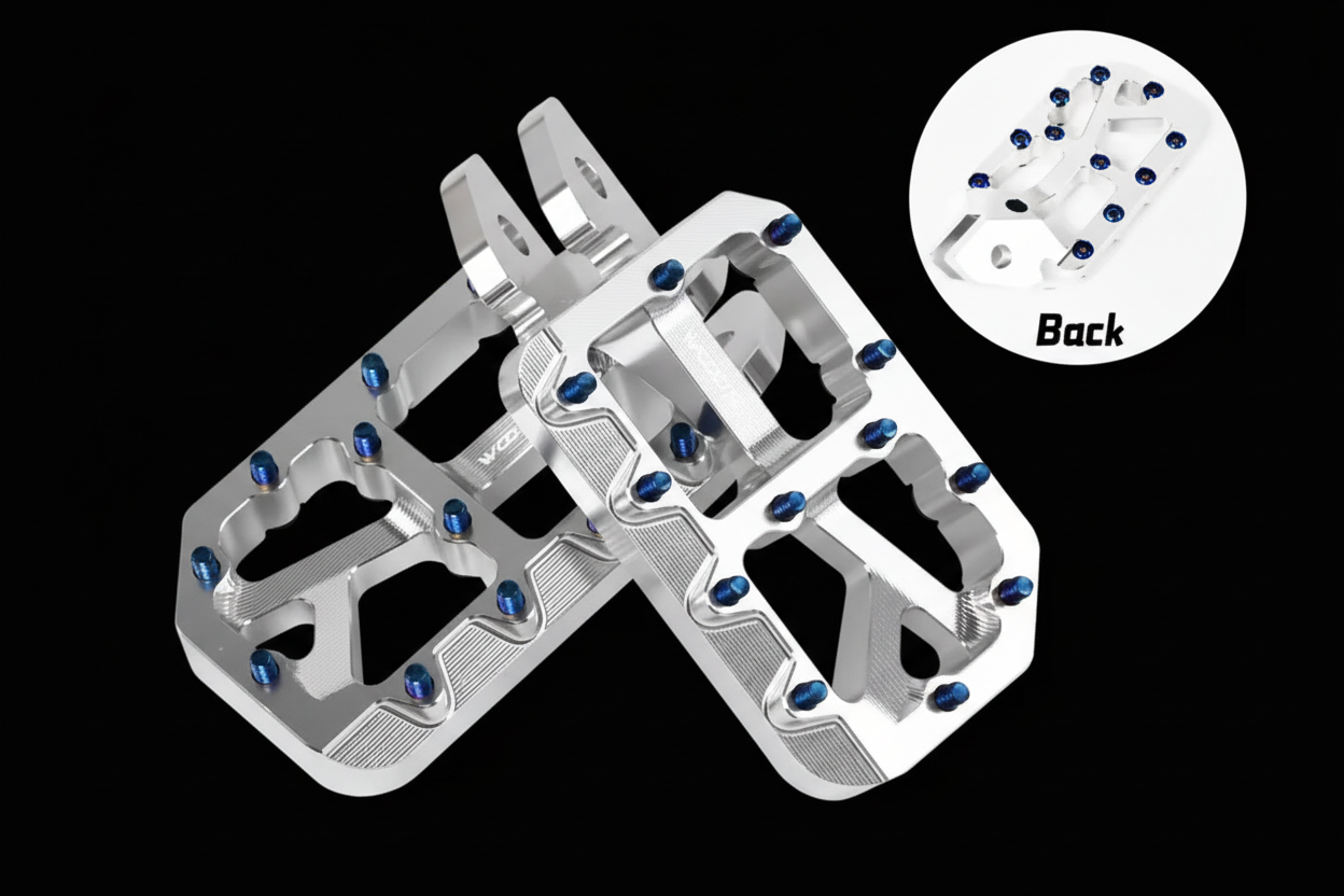 Footpegs with black background